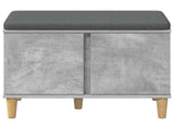 Hall Bench with Cushion with Door Concrete Grey 60 x 38 x 46 cm 891523