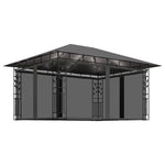 Gazebo with Mosquito Net&LED String Lights 4x3x2.73m Anthracite 3070317