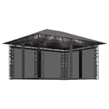 Gazebo with Mosquito Net&LED String Lights 4x3x2.73m Anthracite 3070317