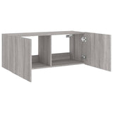 TV Wall Cabinet with LED Lights Grey Sonoma 100x35x41 cm 837328