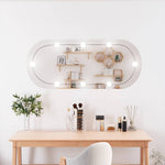 Wall Mirror with LED Lights 40x90 cm Glass Oval 3189163