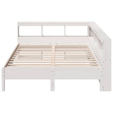 Bookcase Bed without Mattress White 150x200 cm King Size Solid Wood Pine 3324419