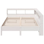 ZNTS Bookcase Bed without Mattress White 150x200 cm King Size Solid Wood Pine 3324419