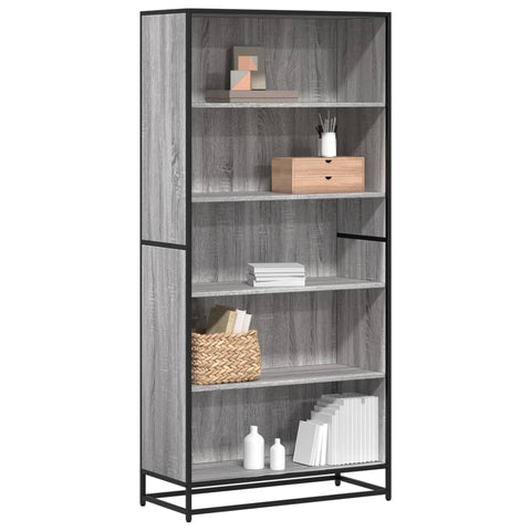 ZNTS Bookcase Grey Sonoma 80.5x35x170.5 cm Engineered Wood 3300858