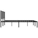 Metal Bed Frame without Mattress with Headboard Black 183x213cm 352485