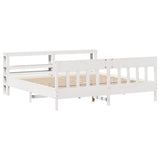 Bed Frame without Mattress White 200x200 cm Solid Wood Pine 3306253