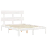Bed Frame without Mattress White Small Double Solid Wood Pine 3193502