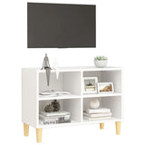 TV Cabinet with Solid Wood Legs White 69.5x30x50 cm 805923