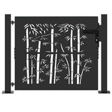 Garden Gate with Lock Black 110 x 105 cm Powder-Coated Steel 42015894