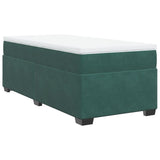 Box Spring Bed with Mattress Dark Green 90x200 cm Velvet 3285260