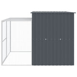 Dog House with Run Anthracite 214x253x181 cm Galvanised Steel 3189131