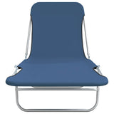 Sunlounger Set of 2 Blue Powder-coated steel Standard Foldable 44299