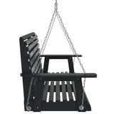 Garden Swing Bench with Metal Chains Black Solid Wood Fir 4008982