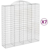 Arched Gabion Baskets 7 pcs 200x50x200/220 cm Galvanised Iron 3146430