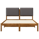 Bed Frame with Upholstered Headboard Natural and Light Grey 903885