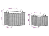 Planter Basket GENDT 2 pcs Natural Brown Kubu Rattan 42020970