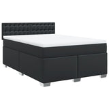 Box Spring Bed with Mattress Black 140x190 cm Faux Leather 3286120