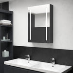 ZNTS LED Bathroom Mirror Cabinet Shining Black 50x13x70 cm 326496