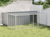 Dog House with Run Anthracite 197x194x110 cm Galvanised Steel 3214224