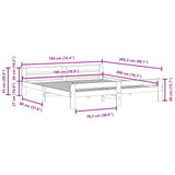 Bed Frame without Mattress White 180x200 cm Super King Size Solid Wood Pine 855464