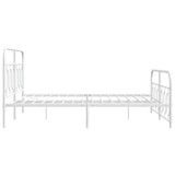 Metal Bed Frame without Mattress with Footboard White 135x190cm 377183