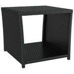 ZNTS 2 Piece Garden Lounge Set Black Poly Rattan&Steel 3157673