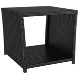 ZNTS 2 Piece Garden Lounge Set Black Poly Rattan&Steel 3157673