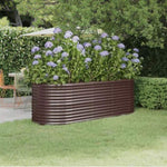 Garden Raised Bed Galvanised Steel 224x80x68 cm Brown 318955