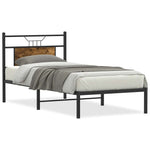 Bed Frame without Mattress Smoked Oak 90x200 cm Engineered Wood 4106736