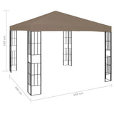 Gazebo with LED String Lights 3x3 m Taupe 3070324