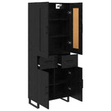 Highboard Black Oak 69.5 x 34 x 180 cm Engineered Wood 3416111