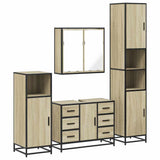 4 Piece Bathroom Furniture Set Sonoma Oak Engineered Wood 3301201