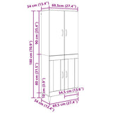 Highboard Artisan Oak 69.5 x 34 x 180 cm Engineered Wood 3403587