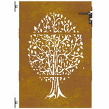 Garden Gate 85x150 cm Corten Steel Tree Design 153211