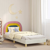 Children's Bed Frame with Headboard Cream 80 x 200 cm Velvet 42011008