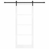 Sliding Door ORKDAL White 93 x 232 cm Solid Pine Wood and Glass 3331984