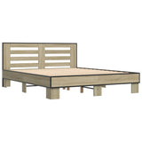 Bed Frame without Mattress Sonoma Oak 150x200 cm King Size 3280098