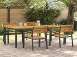 Garden Dining Set 5 pcs Black Solid Acacia Wood 3284401