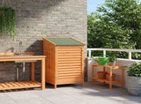 Garden Shed with Roof Brown 59 x 56 x 113.5 cm Solid Fir Wood 42033455