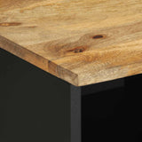 TV Cabinet Black 80x33.5x46 cm Solid Rough Wood Mango 4018645