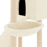 Cat Tree with Sisal Scratching Posts Cream 153 cm 171750