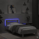 Bed Frame without Mattress with LED Lights Concrete Grey 75x190 cm Small Single 838753