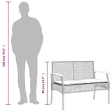 3 Piece Garden Dining Set with Cushions Beige Poly Rattan 3213584