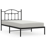 ZNTS Metal Bed Frame without Mattress with Headboard Black 100x190cm 353433