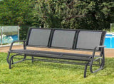 3-Seat Glider Rocking Chair for 3 People Garden Bench Patio Furniture Metal Frame T3398P320367