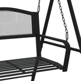 Swing Bench Black Steel Medium Durable Swing Bench 318832