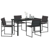 Garden Dining Set Folding 5 pcs Black Textilene and steel 3379333