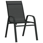 Stackable Garden Chairs 6 pcs Black Textilene Fabric 318783