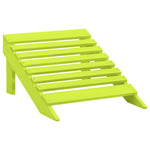 Garden Adirondack Chair with Ottoman Solid Fir Wood Green 315866