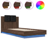 Bed Frame Brown Oak Engineered wood, Plywood 90 x 200 cm 3210037